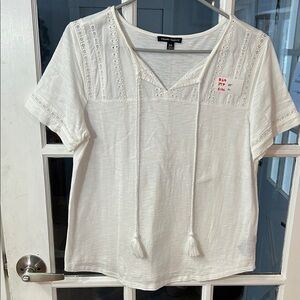 R64.    White Eyelet Detail Blouse